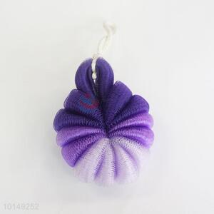 Purple flower shaped shower scrubbie/net bath sponge