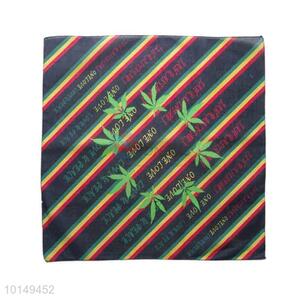 Cheap Stripped Colorful Fancy Cotton Handkerchief with Leaf Design