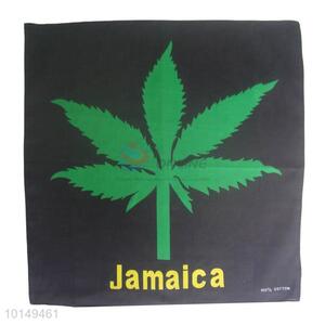 Cheap Black/Green Jamaican Cotton Handerchief with Leaf Design