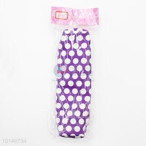 Cheap price white round dot printed pencil pouch