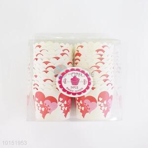 Top quality disposable heart printed paper cakecup cups wholesale