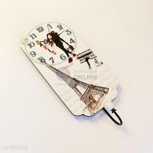 Fashion Home Decoration Key Hooks Wall Clock