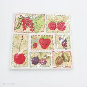 Good Quality Soft Fruit Printed Paper Napkins Serviettes