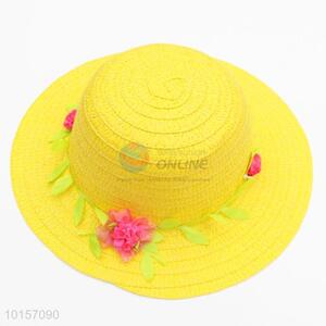 Good quality yellow paper straw hat