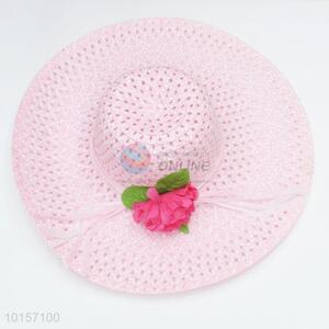 Pink summer sun hat/paper straw hat/beach hat