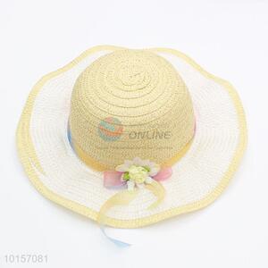 Wide brim children paper straw hat