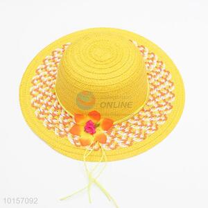 Top quality yellow paper straw hat