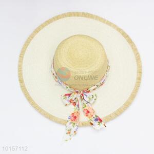 Wholesale bowknot summer sun hat/paper straw hat/beach hat