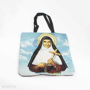 28*28cm New Arrival Religious Themes Grosgrain Hand Bag with Zipper,Black Belt