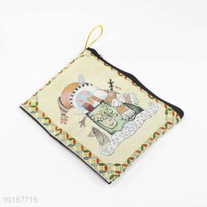 14*18cm Wholesale Snow Man Printed Grosgrain Coin Purse with Zipper