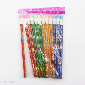 12 Pieces/Bag Cheap Gift Office School Supplies Wooden Pencil with Eraser