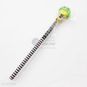 Cute Stationery for Kids Black Stripe Pattern Pencil with Cartoon Frog Shaped Eraser