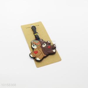 Top quality bear shaped pvc luggage tag