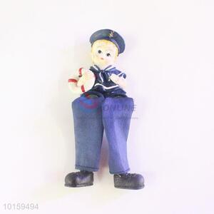 Popular Navy Resin Boy Doll/Resin Crafts Dress in Blue for Home Decoration