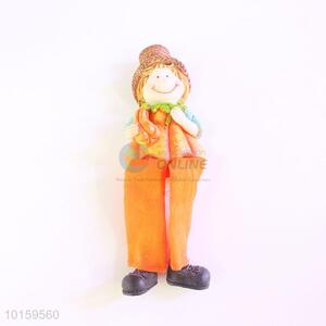 New Customized Resin Doll/Resin Crafts with Orange Cloth for Home Decoration