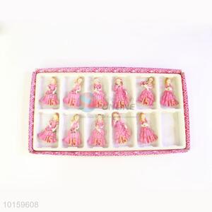 Endearing Girl in Pink Cloth Resin Crafts for Gift/Decoration