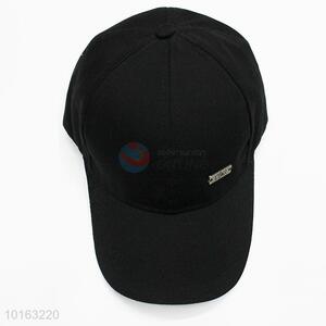 Cool design black 6 panel polyester flat peak hats