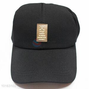 Hot sale black polyester peaked cap/baseball cap