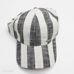 Gray-white stripe pattern canvas snapback cap/peaked cap