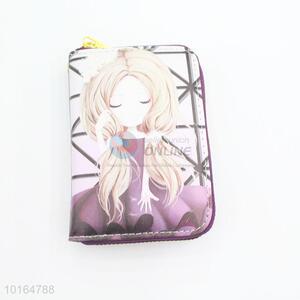 Fancy printed pu women wallets