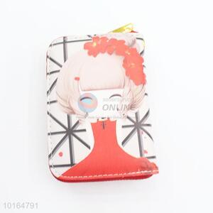 Top quality printting pu zipper wallet for lady