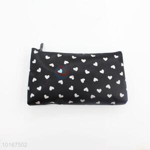 Black Digital Cosmetic Bag/Makeup Bag with Small Heart Design