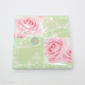 Wholesale Cheap Party Napkins Table Serviettes with Flowers Pattern