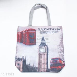 Top quality building pattern lint tote bag/casual bags