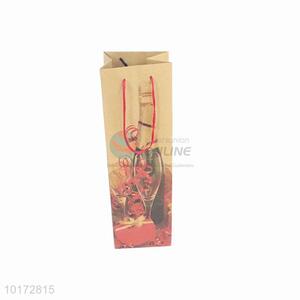 Champagne Wine Bottle Brown Paper Gift Bag