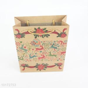 Christmas gift brown kraft paper bag with handle