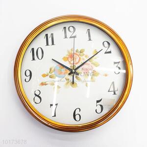 Modern Simple Decorative Round Shaped  Glass&Plastic Wall Clock