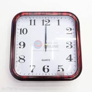 Cheap Decorative Square Shaped Glass&Plastic Wall Clock