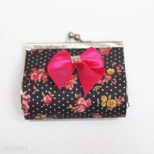 Low price bow decoration coin wallet for women