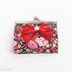 Competitive price bow decoration coin wallet for women