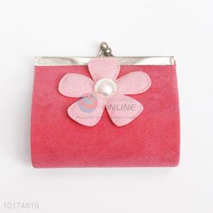 Cute designed flower decoration coin wallet for women