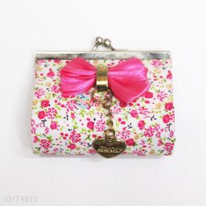 High quality bow decoration coin wallet for women