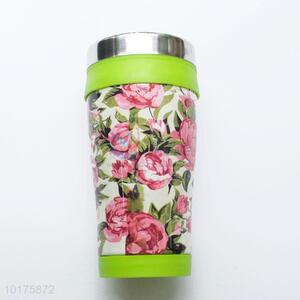 Beautiful Flower Pattern Stainless Steel Water Bottle