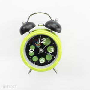 Funny design green desk two bell ring alarm clock