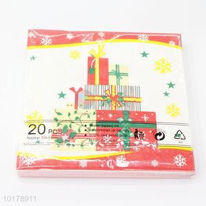 Low price gift printed wood pulp paper napkin