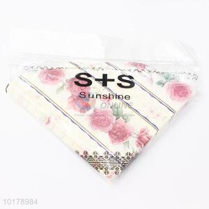 Beautiful design flower printed wood pulp paper napkin