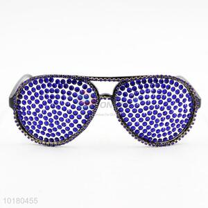 New design decorative blue diamantee eye glasses