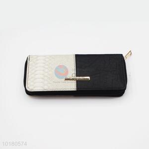 Factory Wholesale Black and White Purse&Wallet for Ladies with Zipper