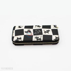 Fashionable Black Cat Pattern Purse&Wallet for Ladies