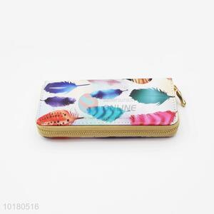 Colorful Feather Pattern Purse&Wallet for Ladies