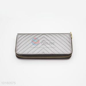 Cheap Price Silver Purse&Wallet for Ladies with Zipper