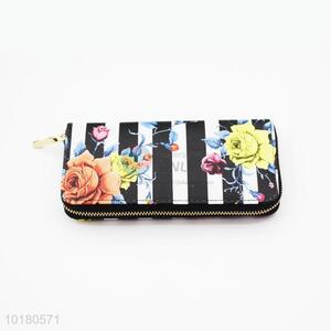 Elegant Flower Pattern Purse&Wallet for Ladies with Zipper