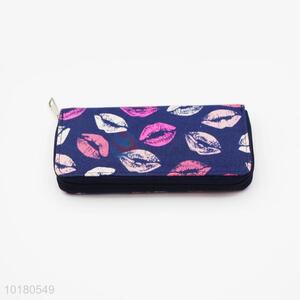 Top Selling Lip Printed Purse&Wallet for Ladies with Zipper