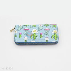 Cute Cactus Printed Purse&Wallet for Ladies with Zipper