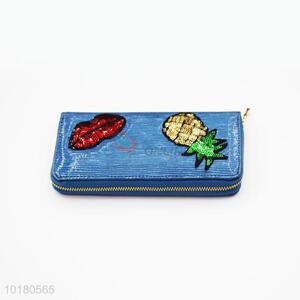 Pineapple and Lip Pattern Purse&Wallet for Ladies with Zipper