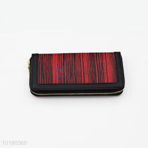 Wholesale Supplies Red and Black Purse&Wallet for Ladies with Zipper